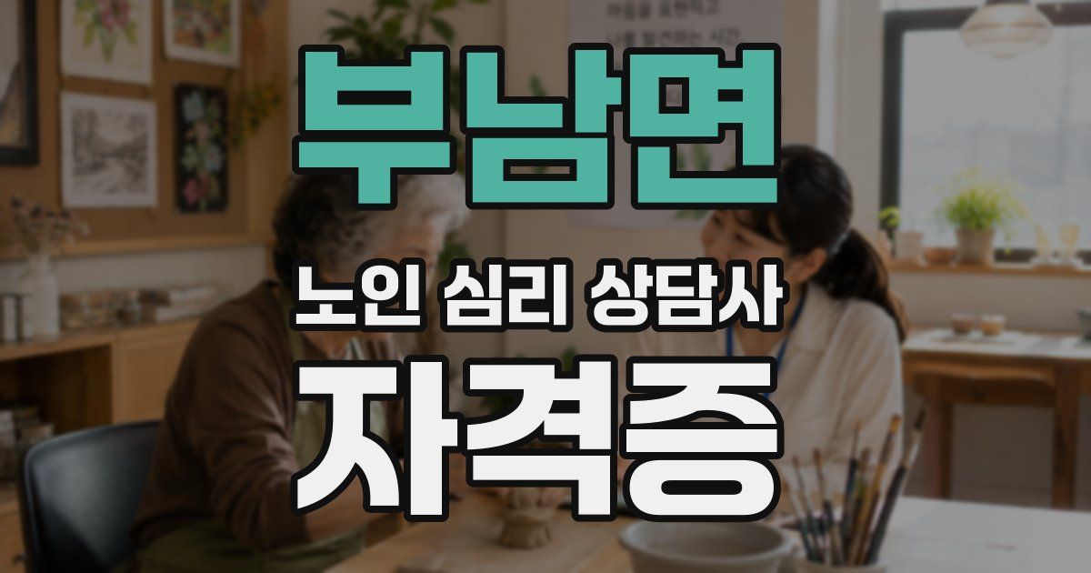 부남면 노인 심리 상담사 자격증