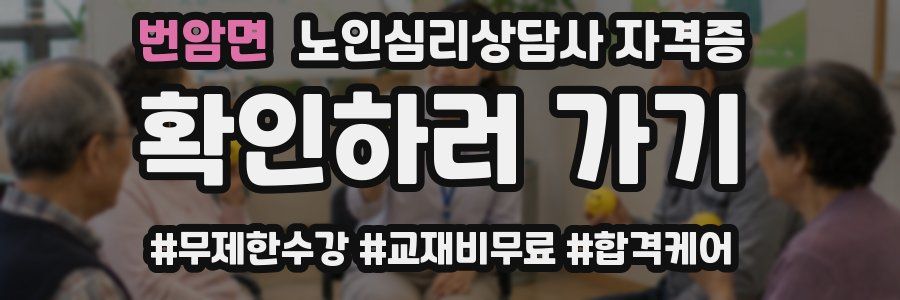 번암면 노인 심리 상담사 자격증