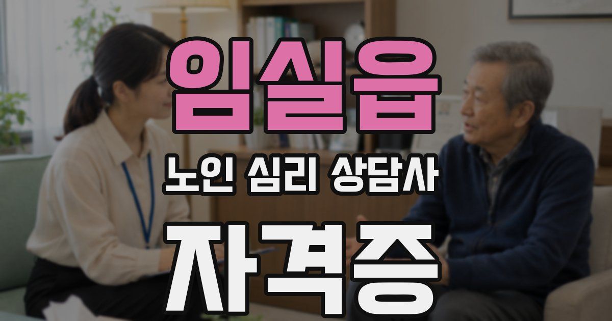 임실읍 노인 심리 상담사 자격증