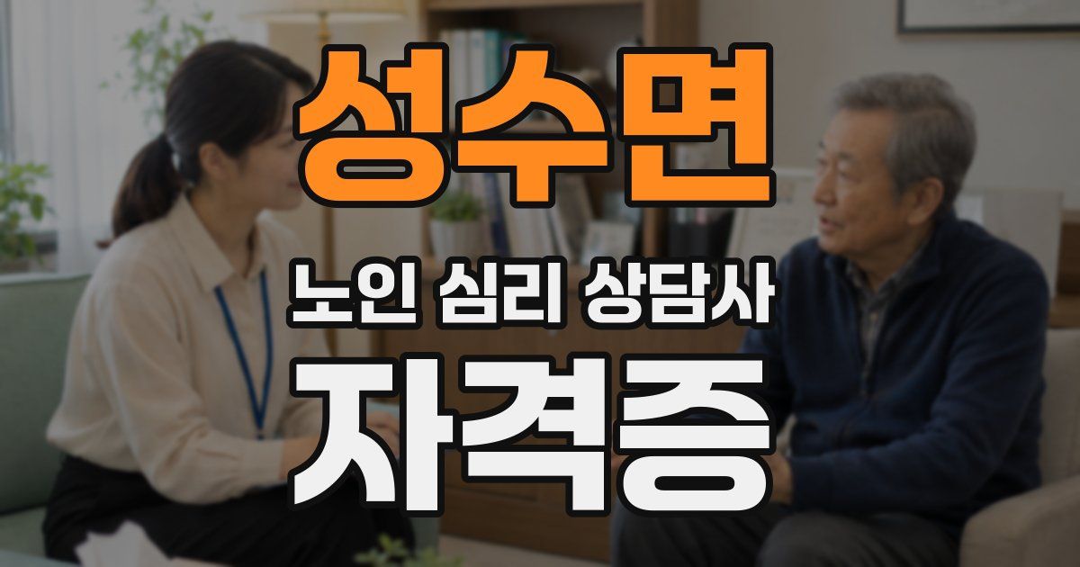 성수면 노인 심리 상담사 자격증