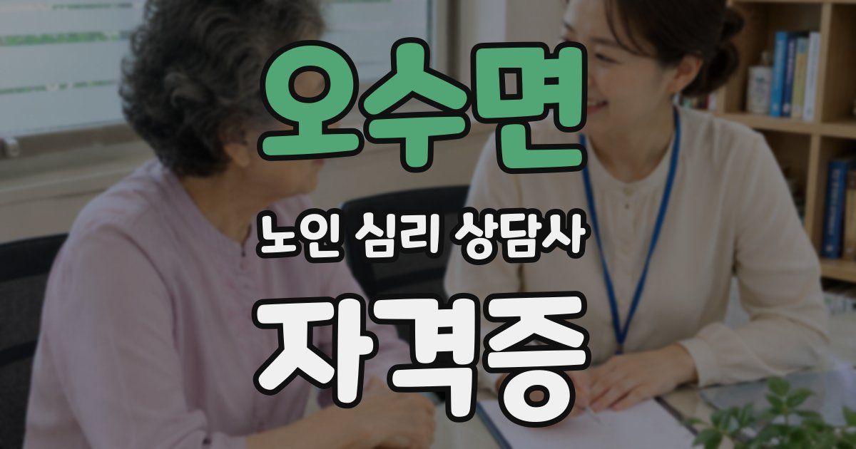 오수면 노인 심리 상담사 자격증