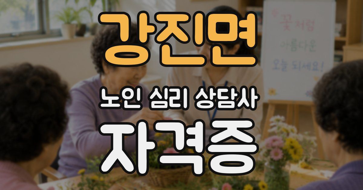 강진면 노인 심리 상담사 자격증