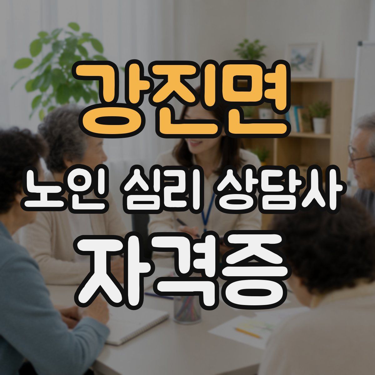 강진면 노인 심리 상담사 자격증
