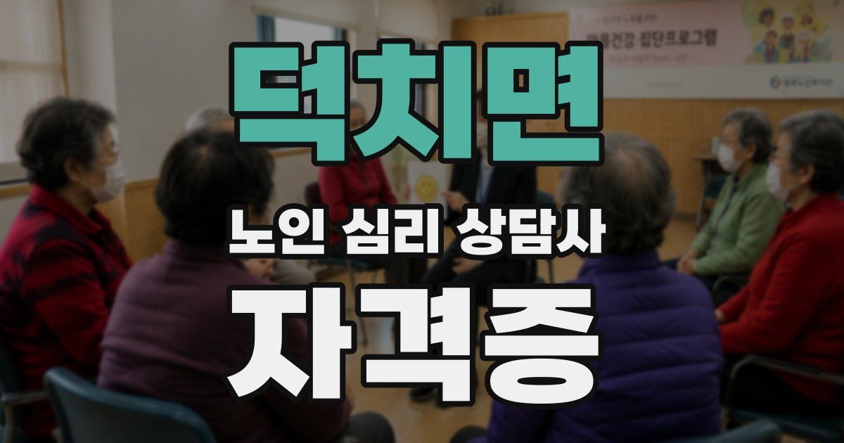 덕치면 노인 심리 상담사 자격증