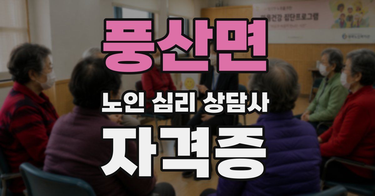 풍산면 노인 심리 상담사 자격증