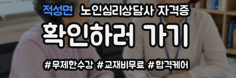 적성면 노인 심리 상담사 자격증