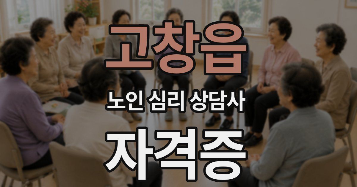 고창읍 노인 심리 상담사 자격증