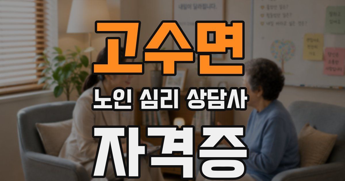 고수면 노인 심리 상담사 자격증