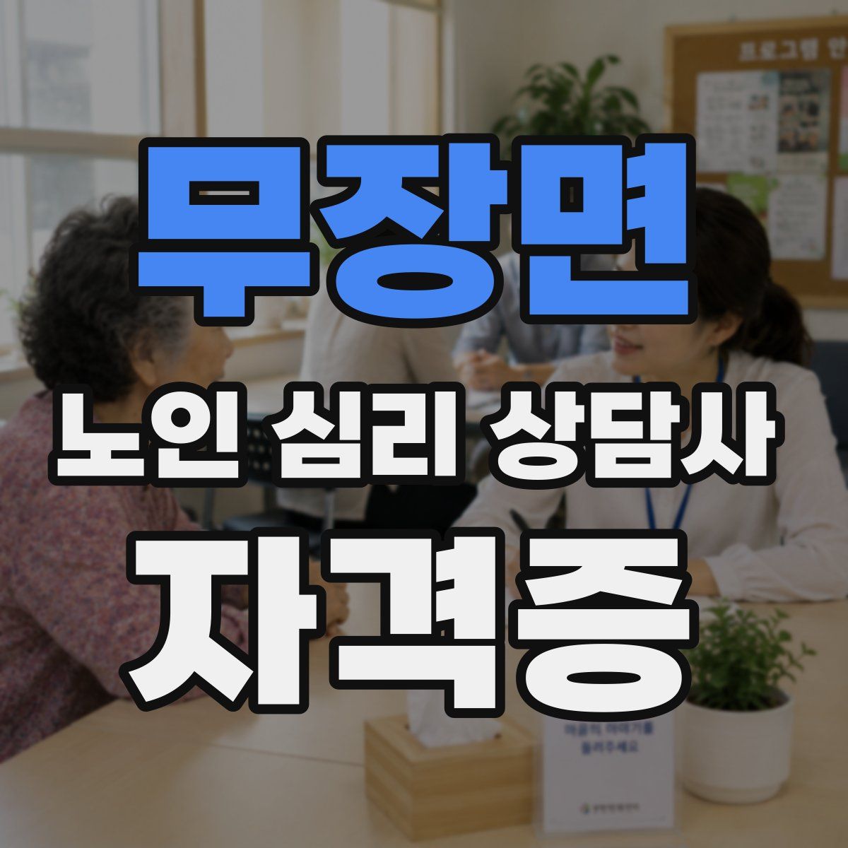 무장면 노인 심리 상담사 자격증