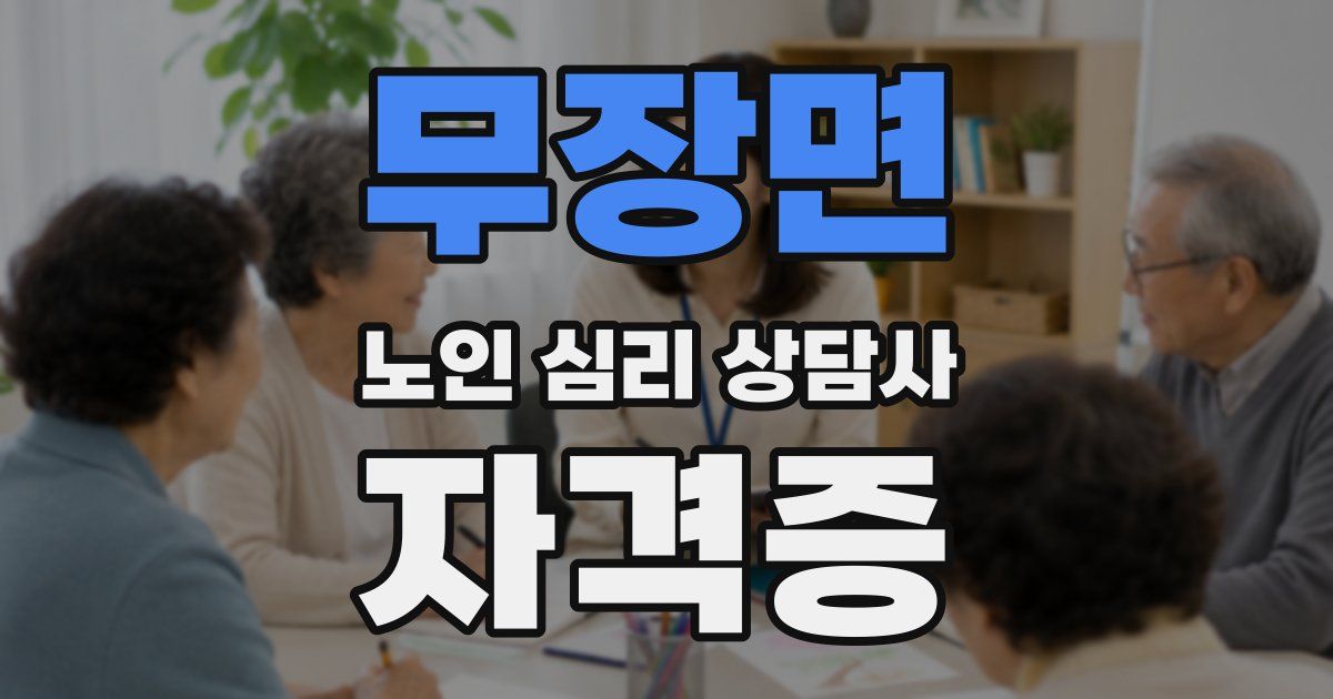 무장면 노인 심리 상담사 자격증