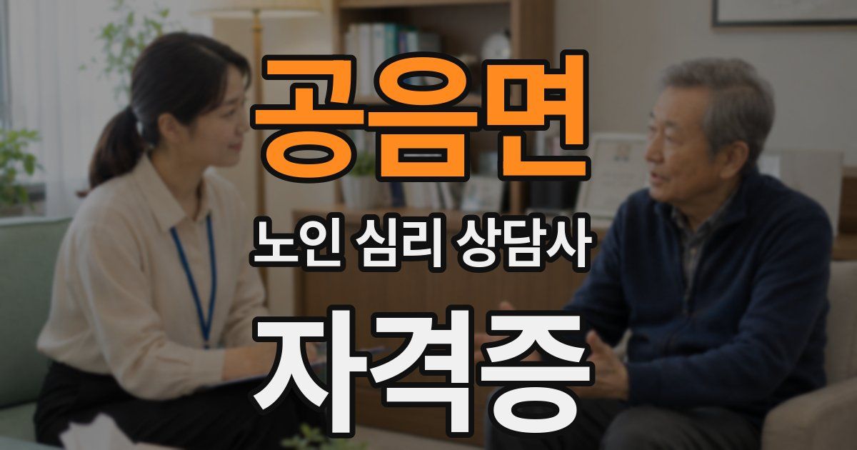 공음면 노인 심리 상담사 자격증
