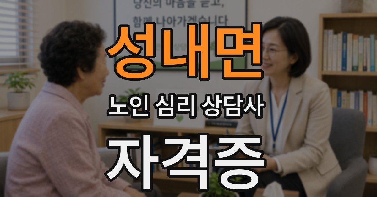 성내면 노인 심리 상담사 자격증
