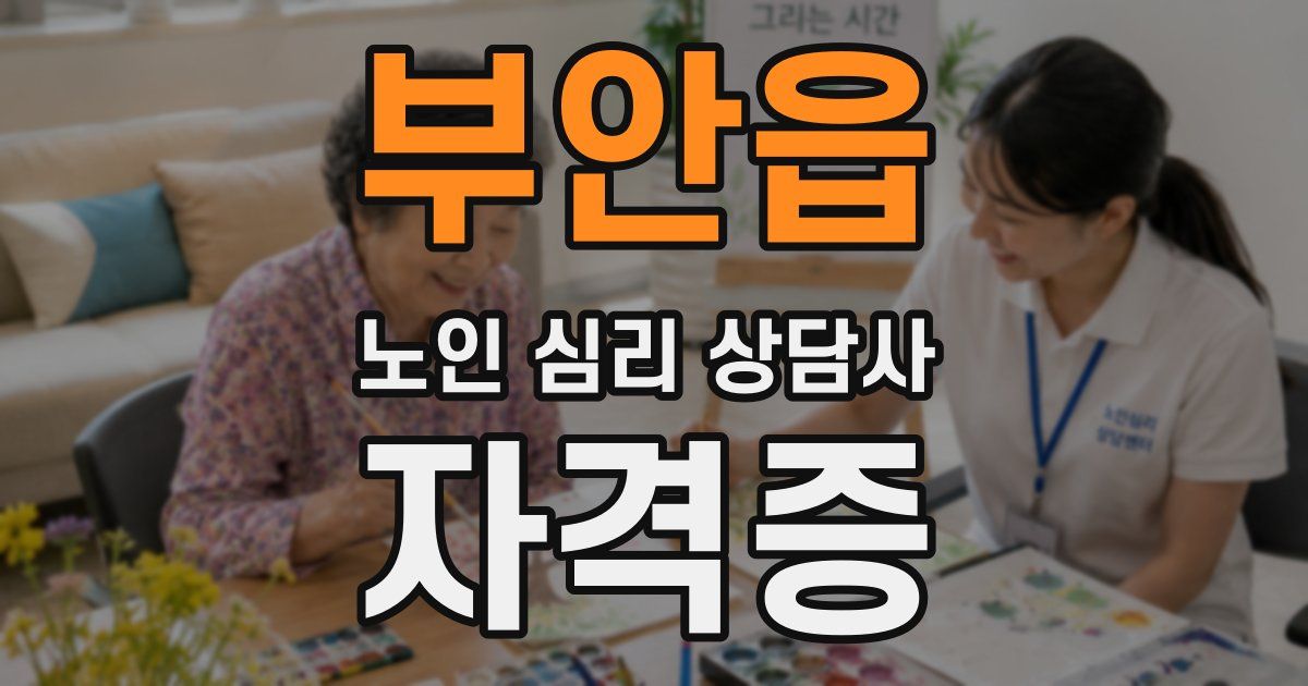 부안읍 노인 심리 상담사 자격증