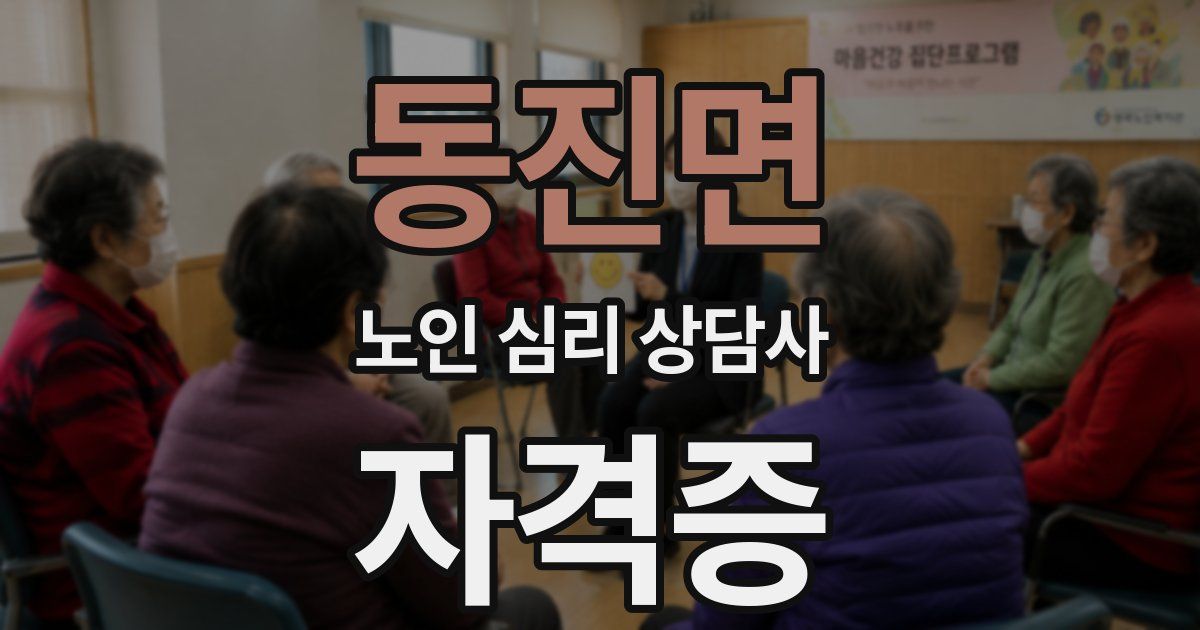 동진면 노인 심리 상담사 자격증
