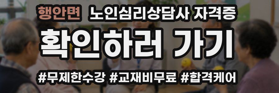행안면 노인 심리 상담사 자격증