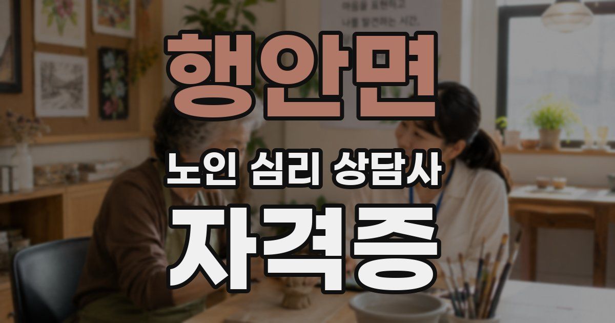 행안면 노인 심리 상담사 자격증