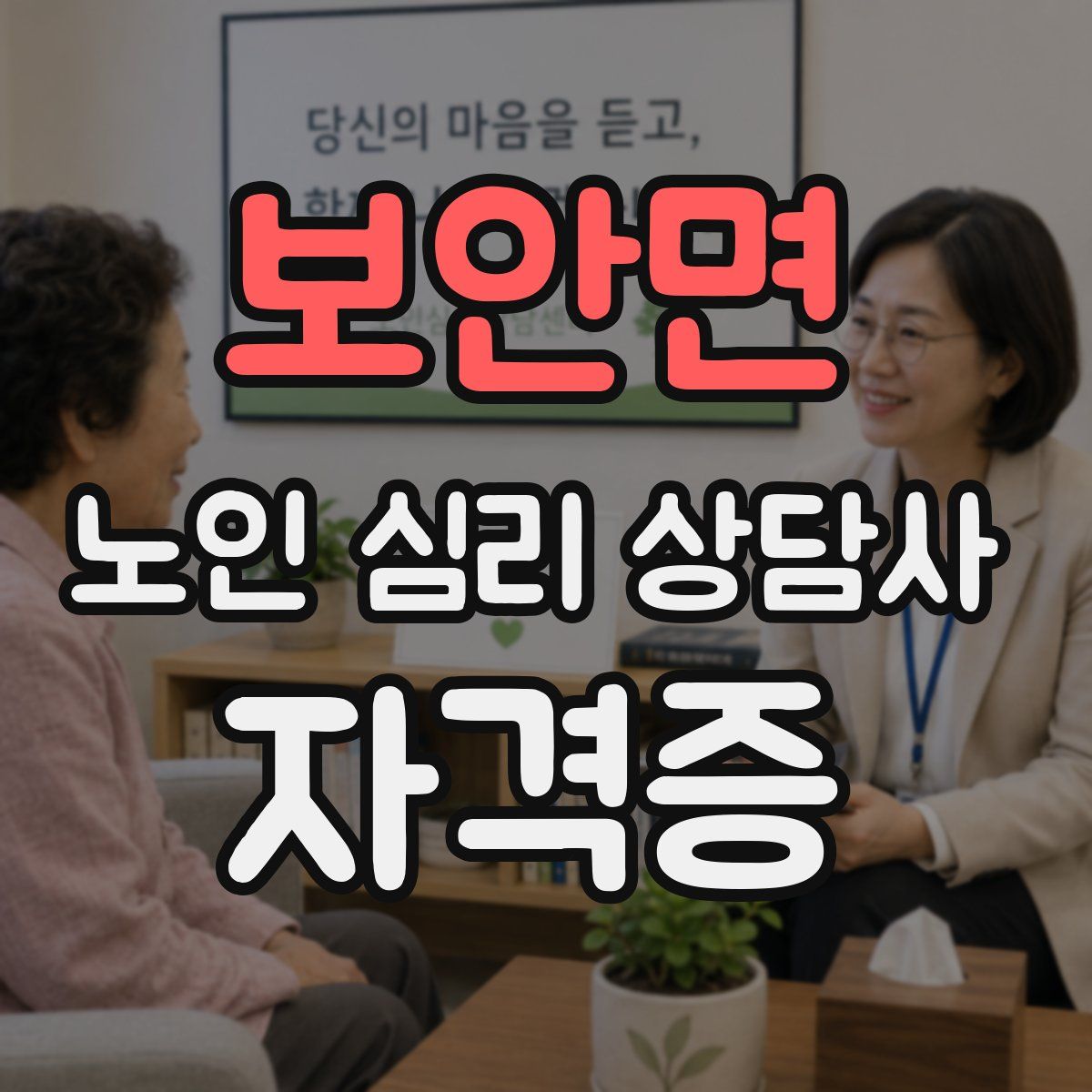 보안면 노인 심리 상담사 자격증