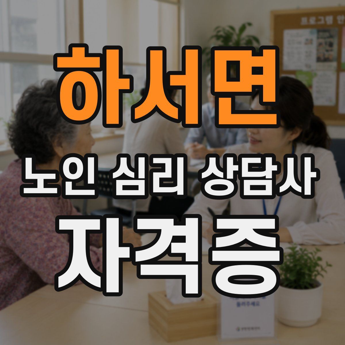 하서면 노인 심리 상담사 자격증