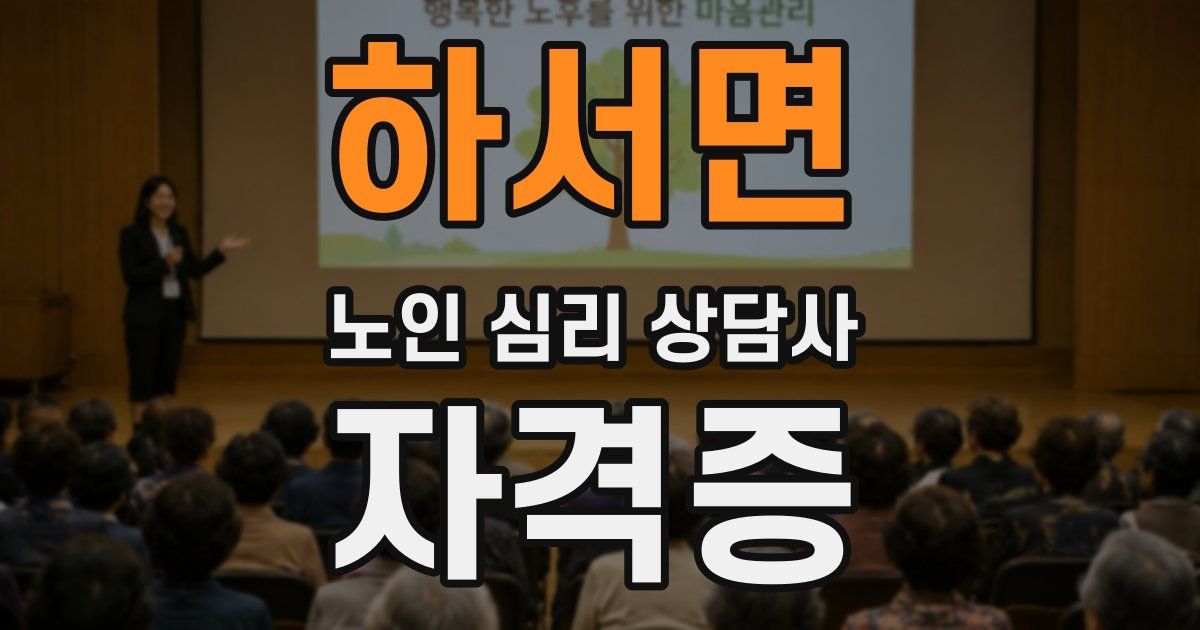 하서면 노인 심리 상담사 자격증