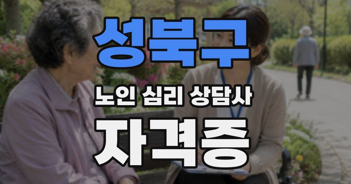 성북구 노인 심리 상담사 자격증
