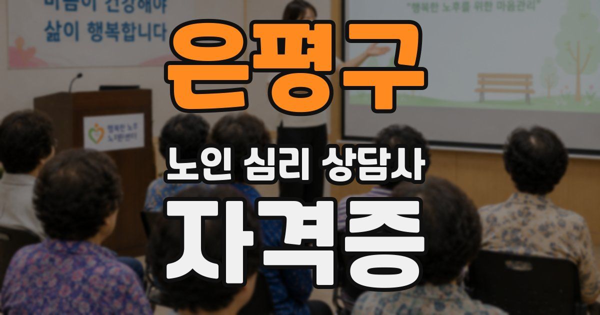 은평구 노인 심리 상담사 자격증