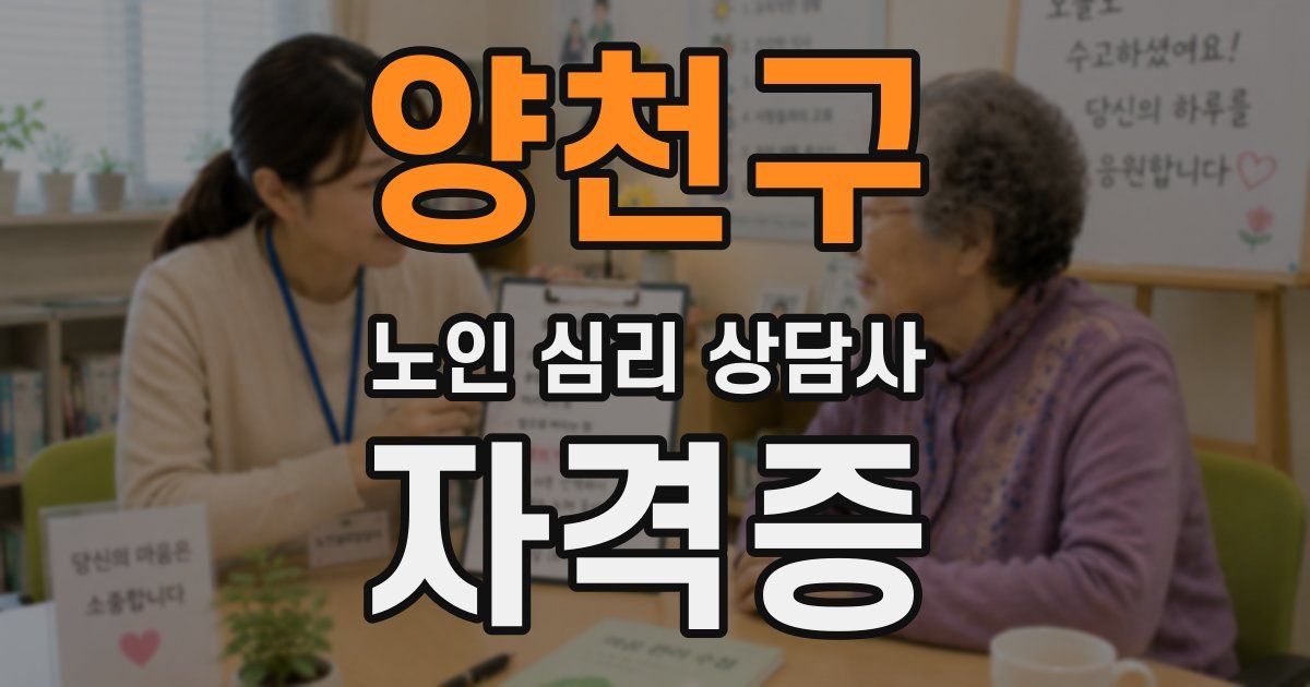 양천구 노인 심리 상담사 자격증