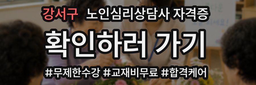 강서구 노인 심리 상담사 자격증