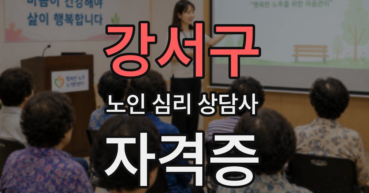 강서구 노인 심리 상담사 자격증