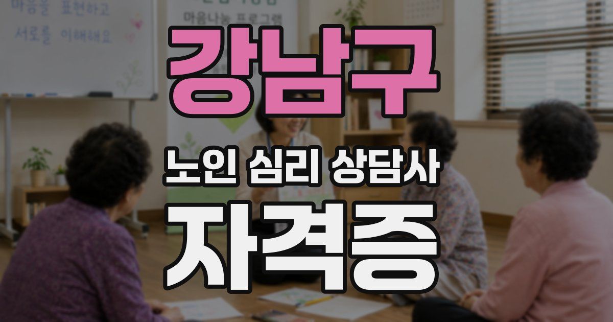 강남구 노인 심리 상담사 자격증