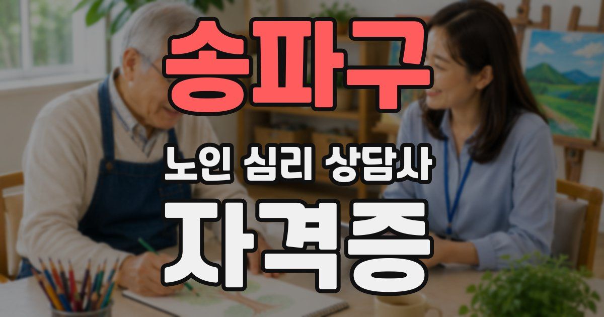 송파구 노인 심리 상담사 자격증