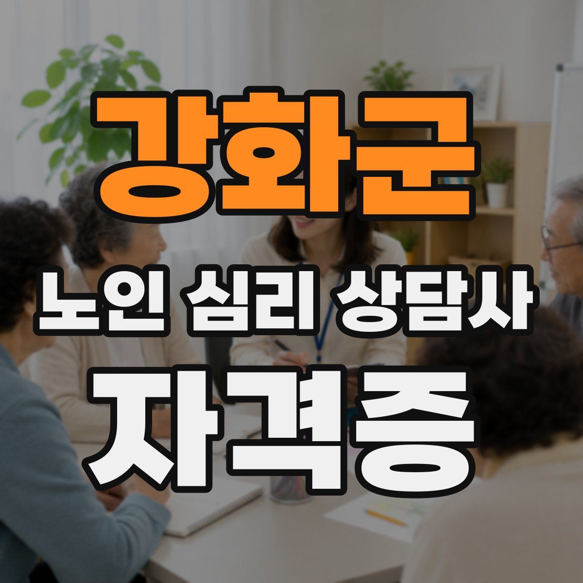 강화군 노인 심리 상담사 자격증