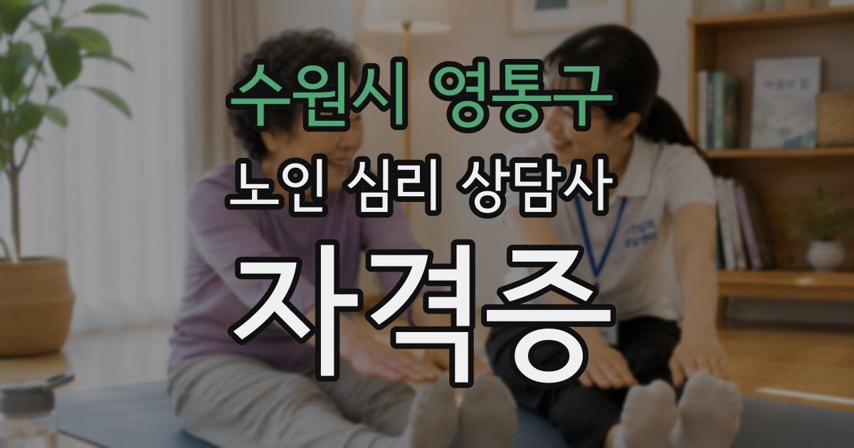 수원시 영통구 노인 심리 상담사 자격증