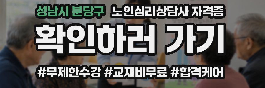 성남시 분당구 노인 심리 상담사 자격증