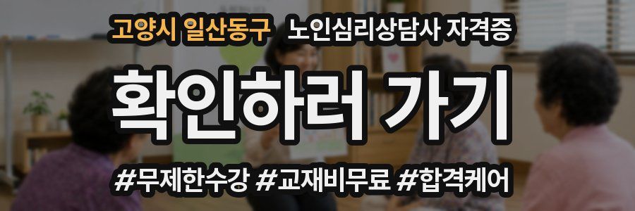 고양시 일산동구 노인 심리 상담사 자격증