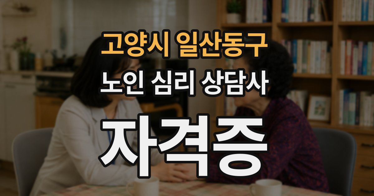 고양시 일산동구 노인 심리 상담사 자격증
