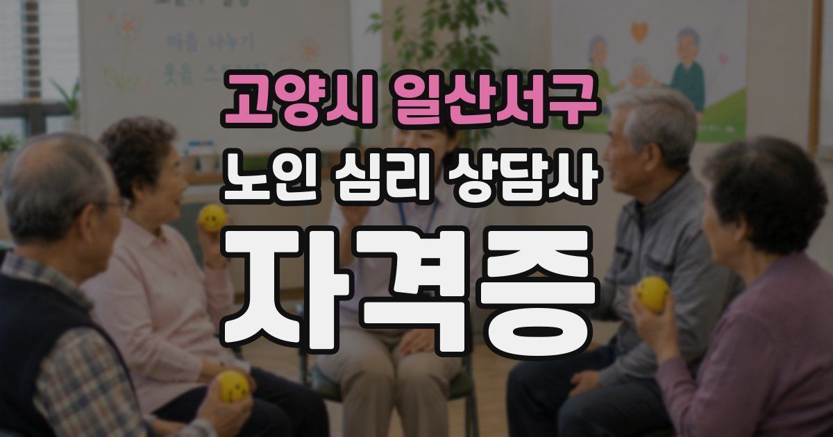 고양시 일산서구 노인 심리 상담사 자격증