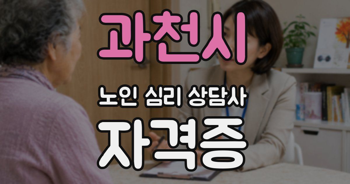 과천시 노인 심리 상담사 자격증