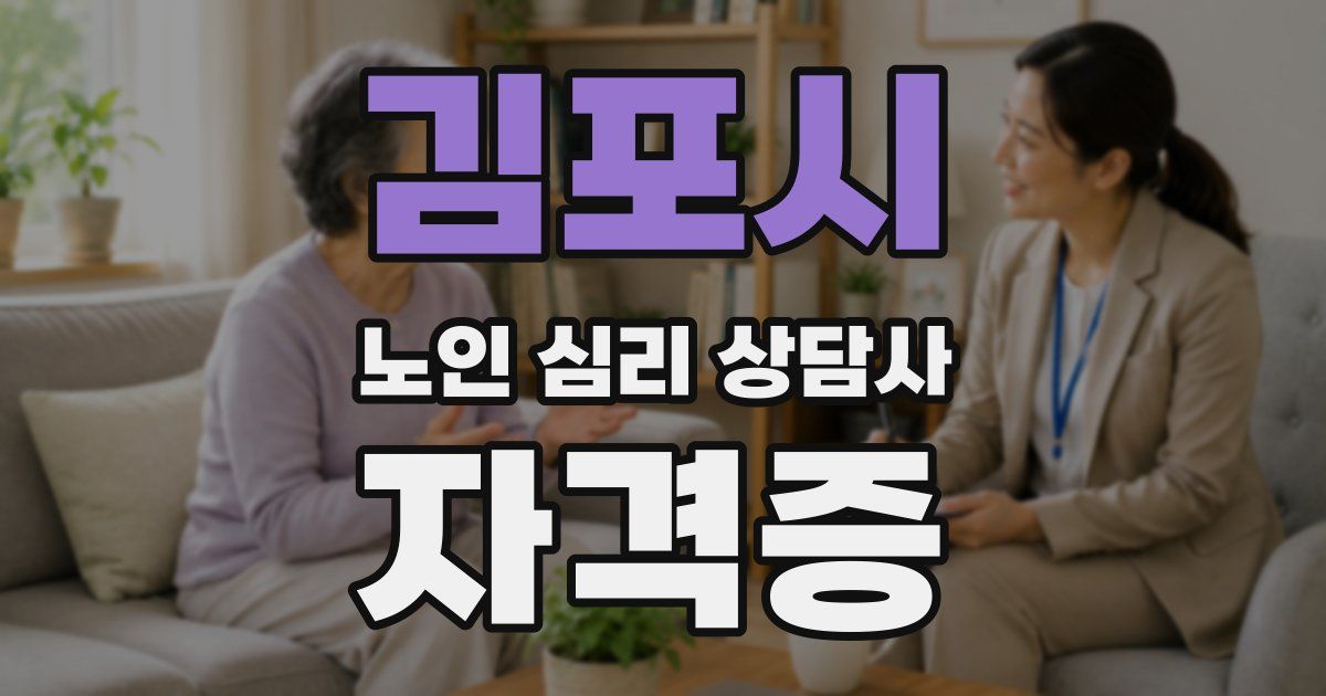 김포시 노인 심리 상담사 자격증