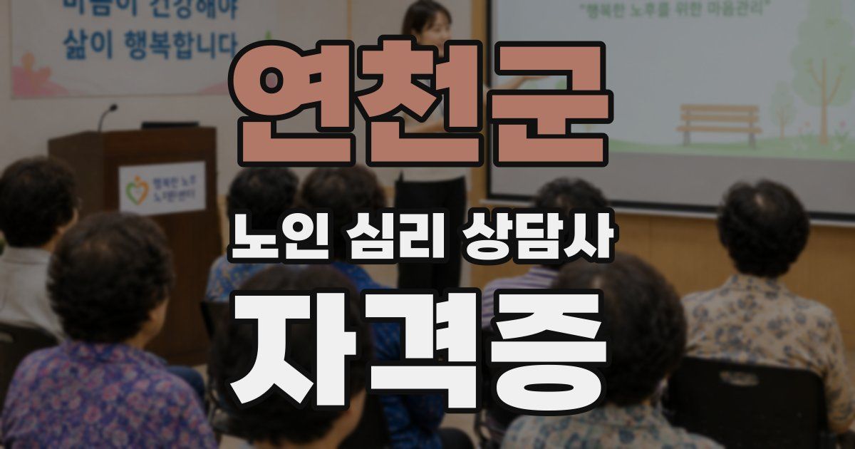 연천군 노인 심리 상담사 자격증