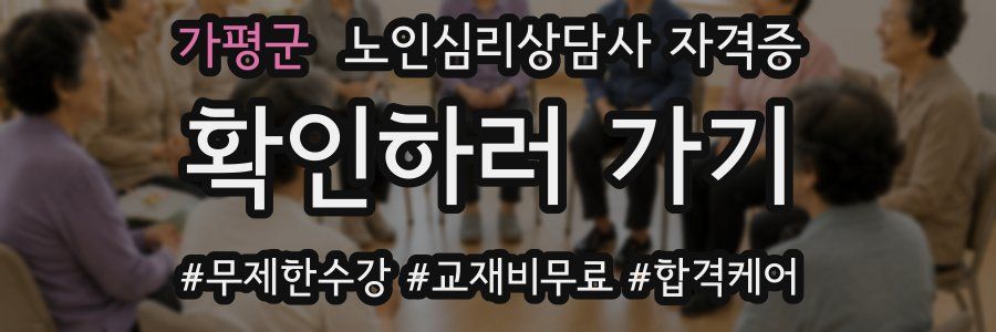 가평군 노인 심리 상담사 자격증