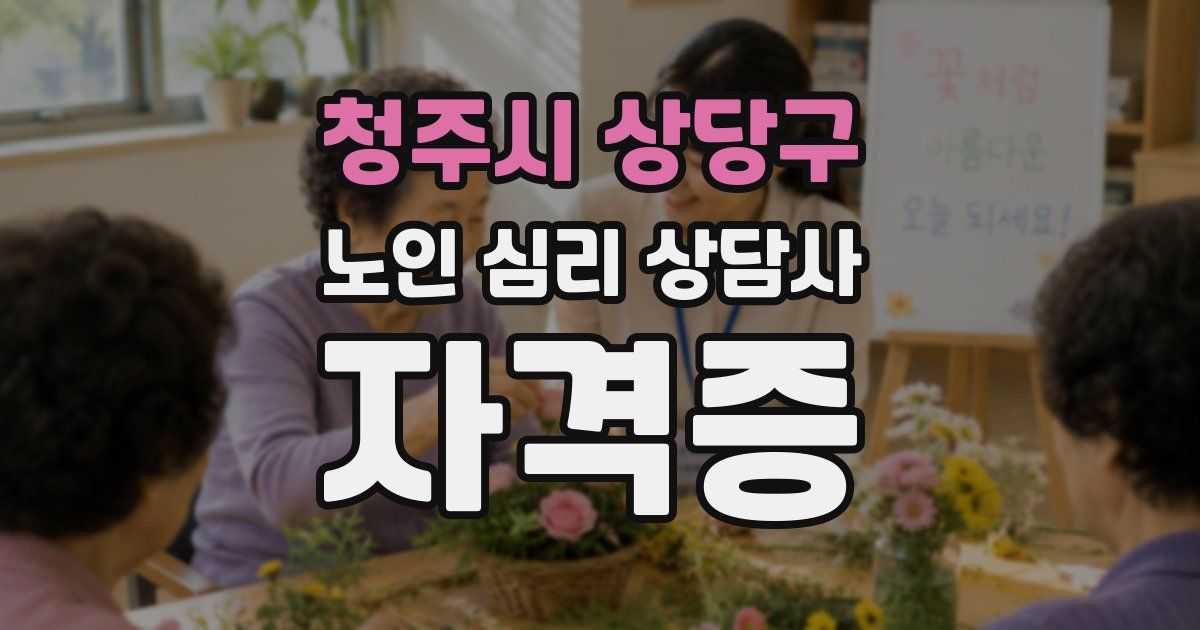 청주시 상당구 노인 심리 상담사 자격증