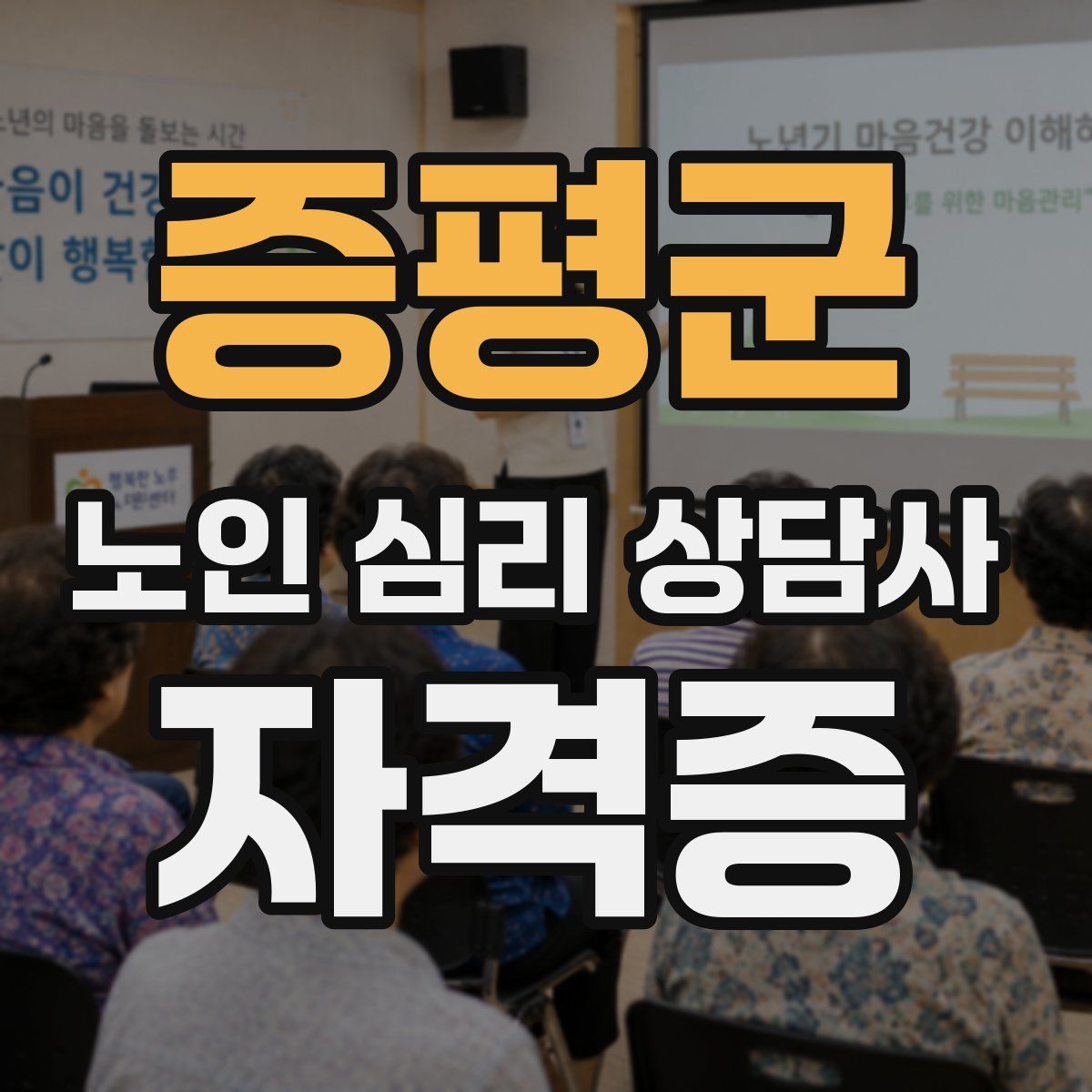 증평군 노인 심리 상담사 자격증