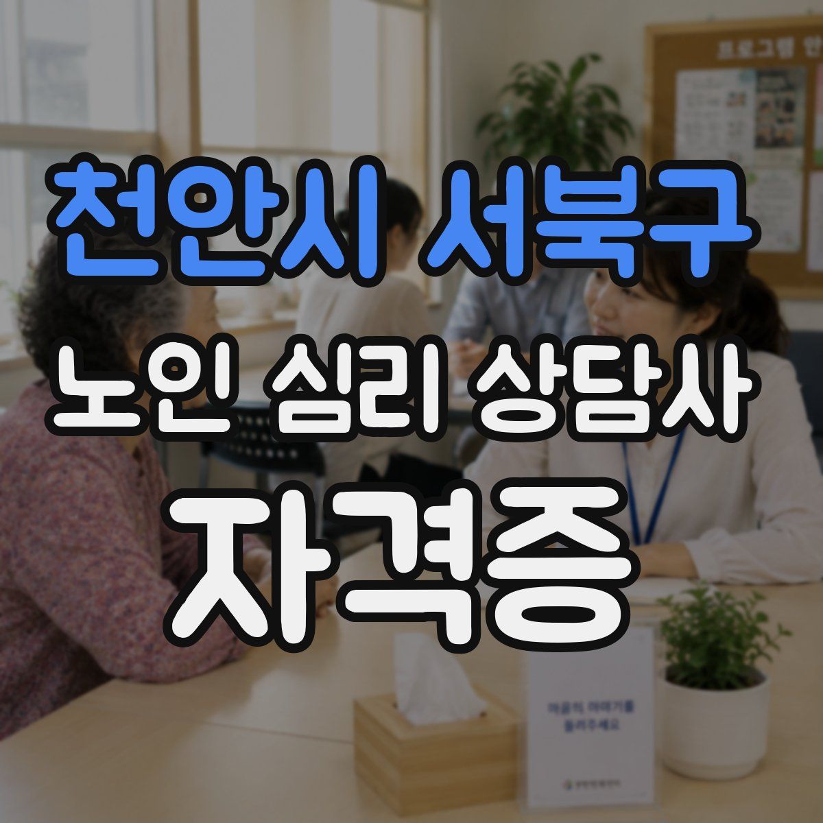 천안시 서북구 노인 심리 상담사 자격증