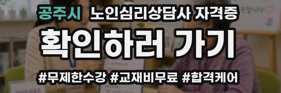 공주시 노인 심리 상담사 자격증