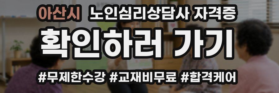 아산시 노인 심리 상담사 자격증