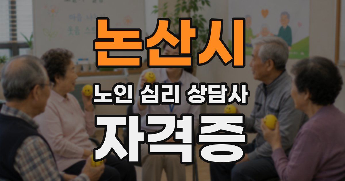 논산시 노인 심리 상담사 자격증