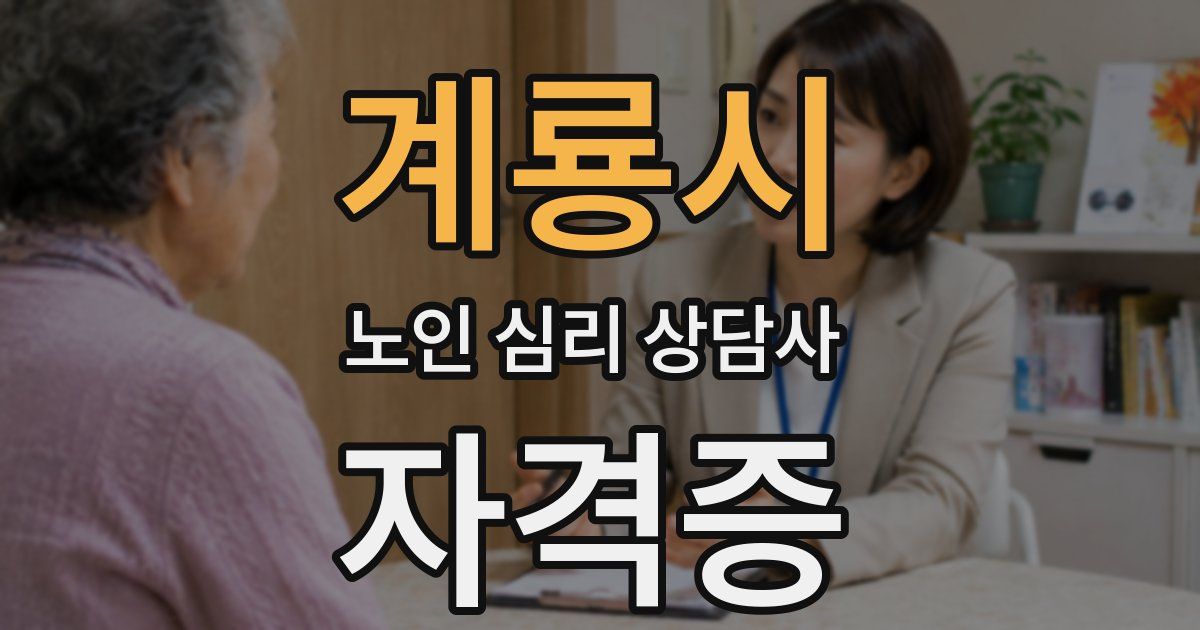 계룡시 노인 심리 상담사 자격증