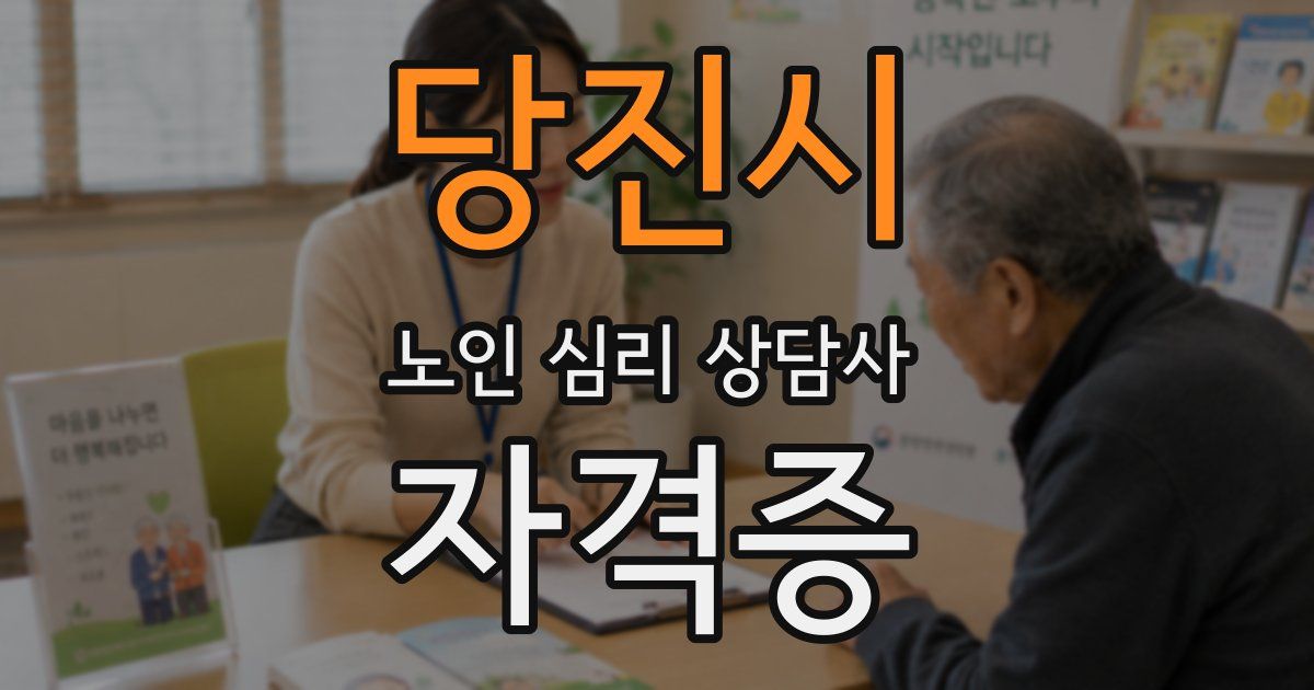 당진시 노인 심리 상담사 자격증