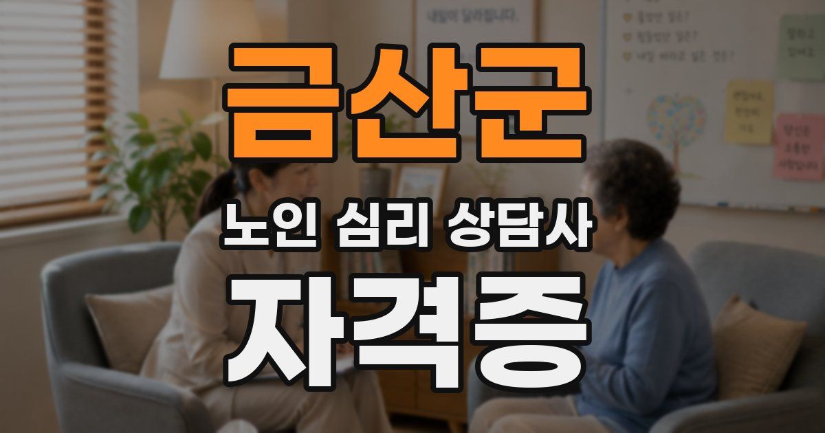 금산군 노인 심리 상담사 자격증