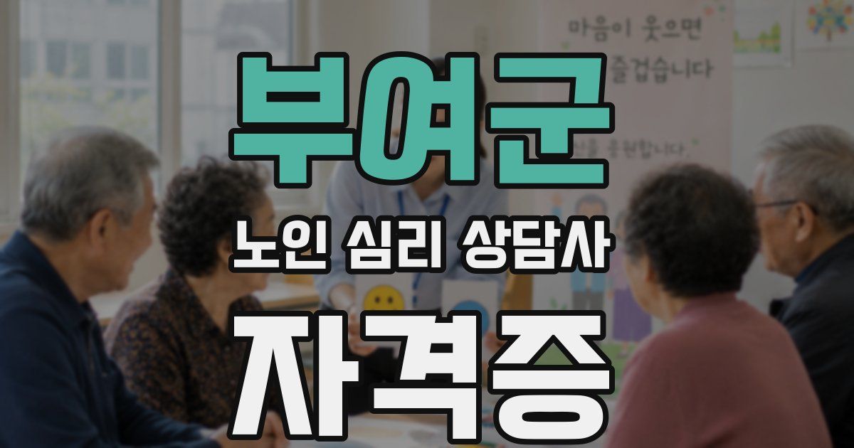 부여군 노인 심리 상담사 자격증